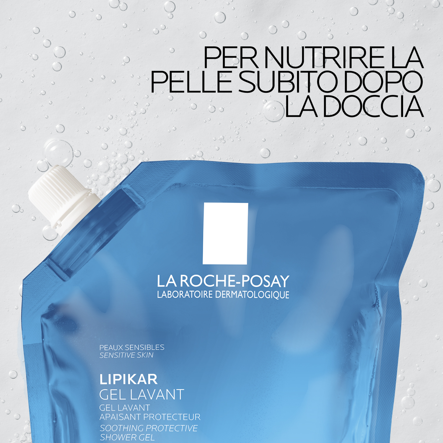 La Roche-Posay Lipikar - Gel Lavant Gel Doccia Detergente Delicato Per Pelle Secca E Sensibile Eco-Ricarica 400 ml