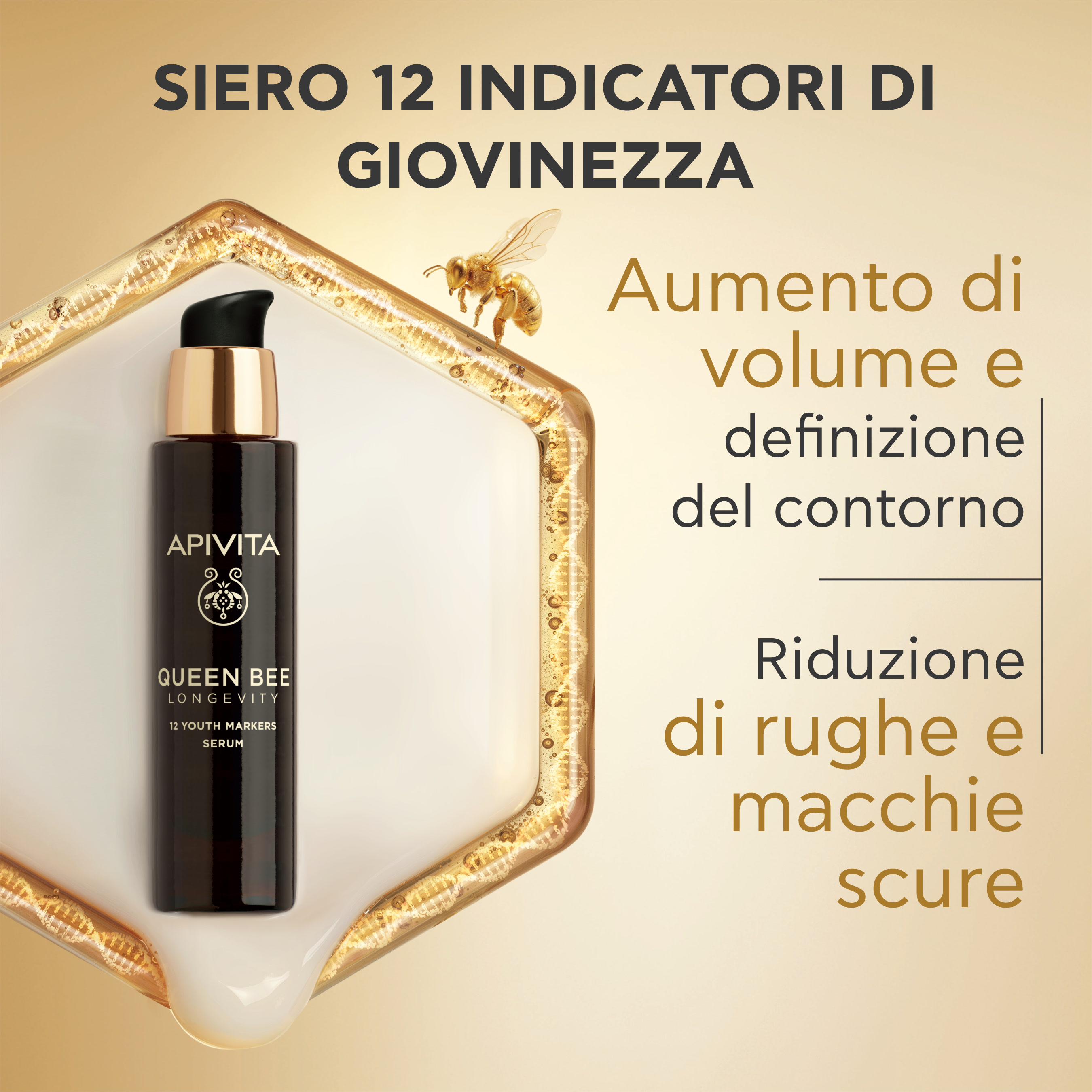 Apivita Queen Bee Longevity - Siero Viso Antiage 12 Indicatori Di Giovinezza 30 ml