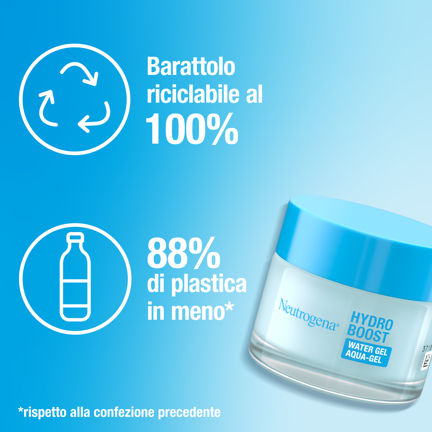 Neutrogena Hydro Boost Acqua Gel 50 ml, Crema idratante viso con Acido Ialuronico per pelle mista