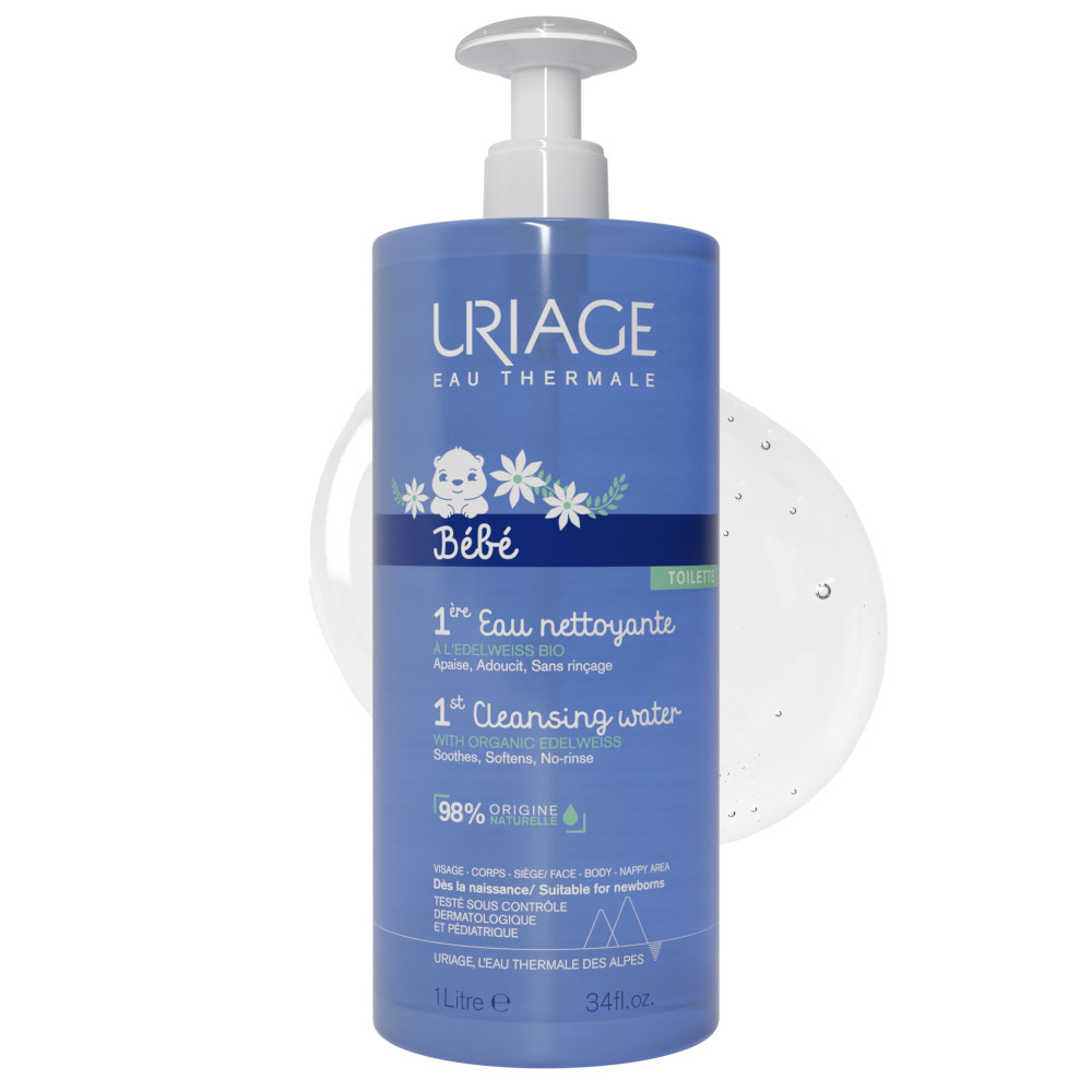 URIAGE Baby detergente corpo senza risciacquo per lenire, ammorbidire e proteggere la pelle delicata del bambino 1lt