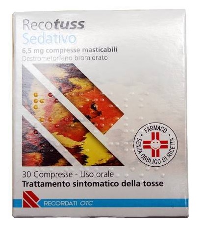 Recotuss Sedativo 6,5 mg Destrometorfano bromidrato Tosse 30 Compresse Masticabili