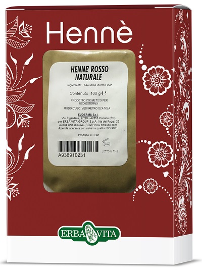 Erba Vita Henné Color Tintura Capelli Rosso Naturale 100 g