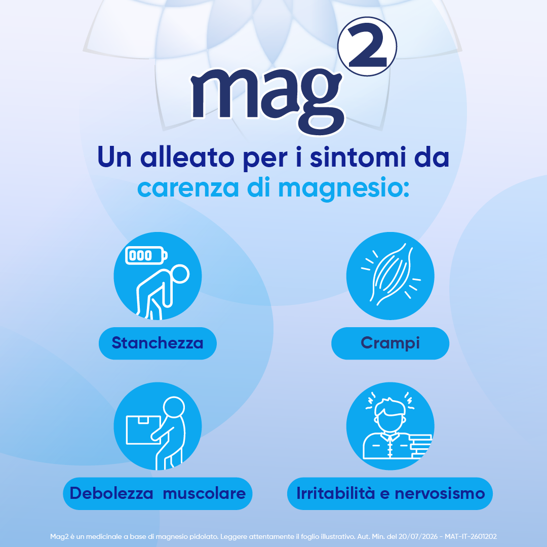 MAG2 Magnesio Pidolato 1,5 g/10 ml - Soluzione Orale Per Stanchezza E Debolezza Muscolare 20 Stickpack