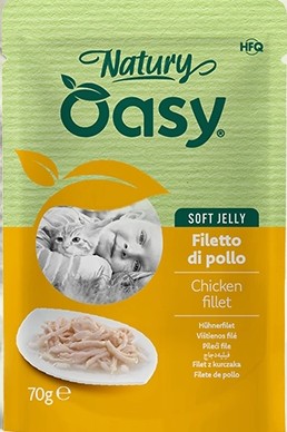 OASY GATTO NATURY SOFT JELLY FILETTO DI POLLO 70GR (bustina)
