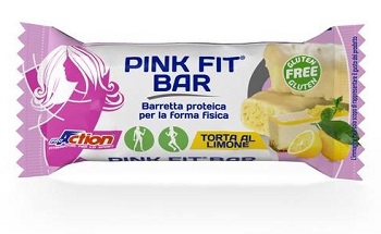 ProAction Pink Fit Bar Barretta proteica per la forma fisica gusto torta al limone 30g
