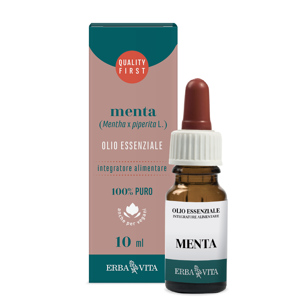 Erba Vita Olio Essenziale Menta Piperita Integratore Gas Intestinali 10 Ml