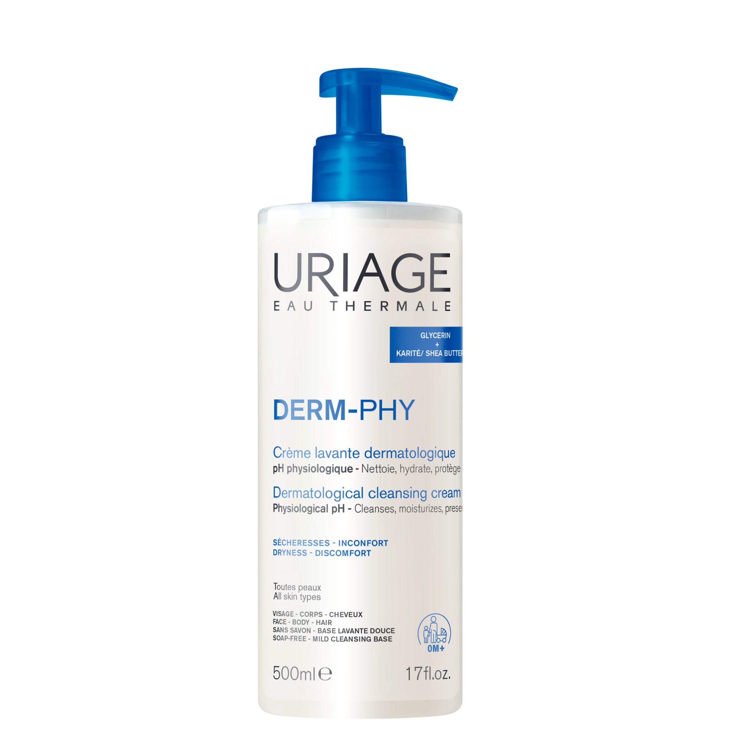 ​​Uriage Derm-Phy Crema Lavante Dermatologica Viso E Corpo Per Pelle Sensibile 500 ml