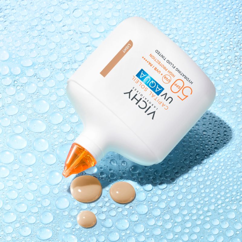 Vichy - Capital Soleil - Uv Aqua SPF50 Protezione Elevata - Fluido Idratante Viso Colorato 50 ml