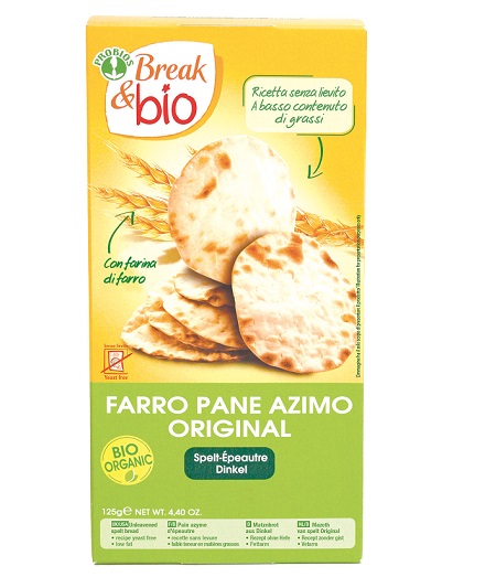 BREAK & BIO PANE AZIMO DI FARRO ORIGINAL A BASSO CONTENUTO DI GRASSI 125 G SENZA LIEVITO