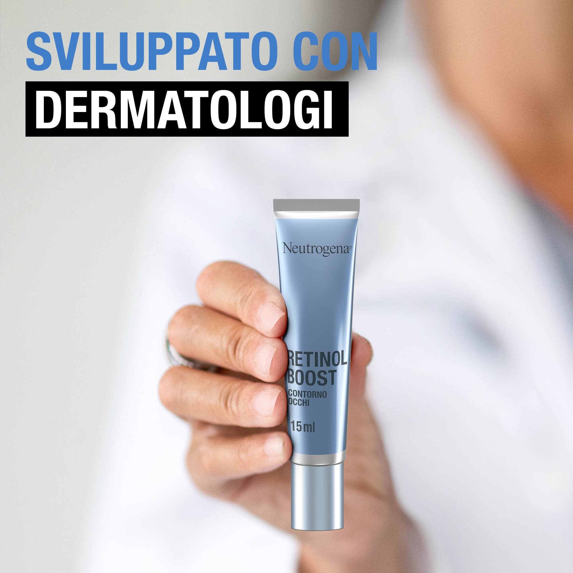 Neutrogena Retinol Boost Crema Contorno Occhi 15 ml, Con Retinolo Puro e Acido Ialuronico antirughe