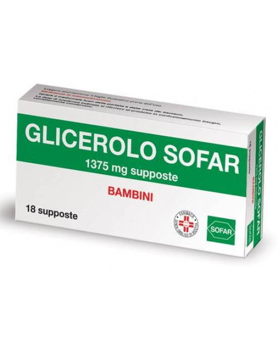 Glicerolo Sofar Bambini 1375 mg Stitichezza 18 Supposte