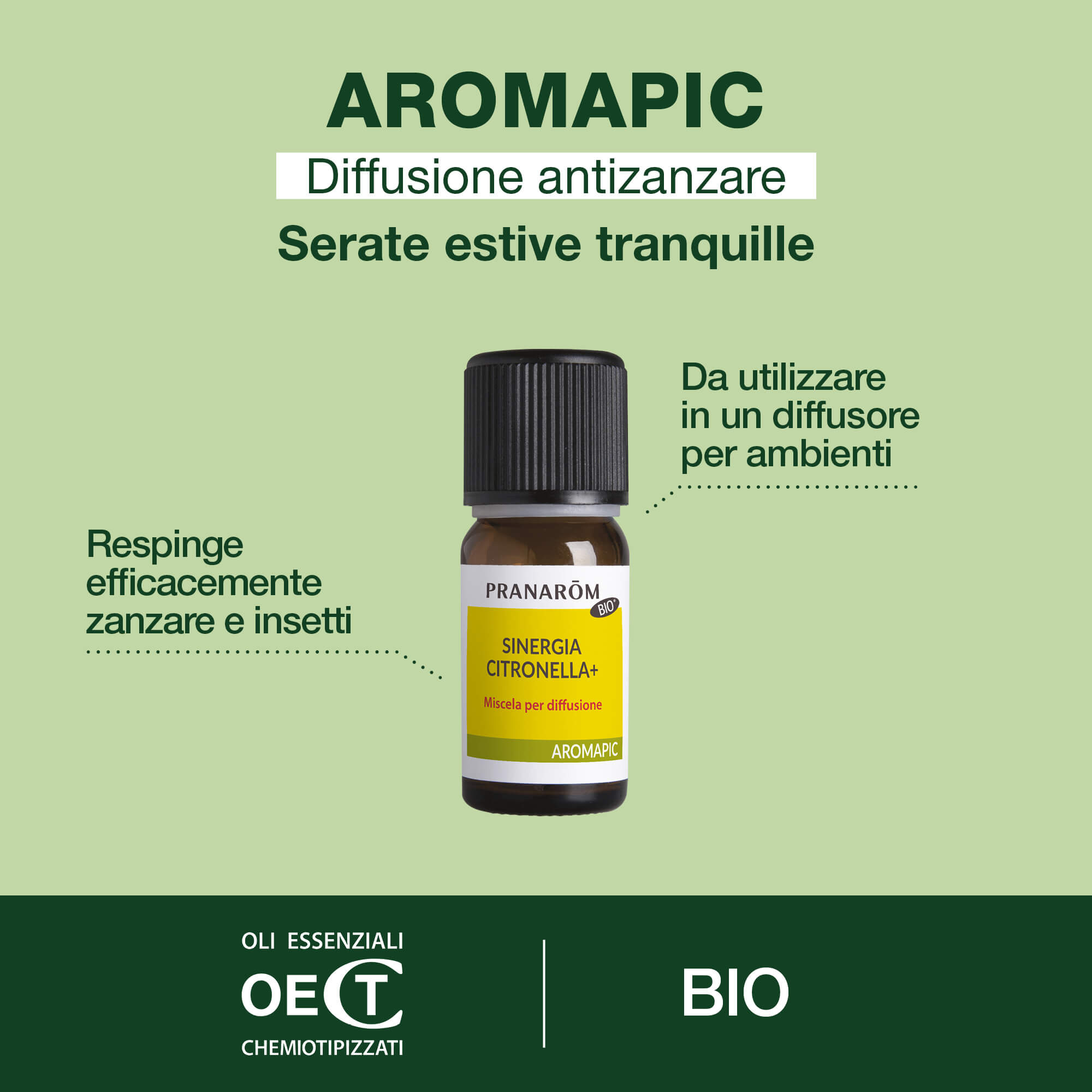 Pranarom Aromapic - Sinergia Citronella+ Miscela Per Diffusione Bio 10 ml