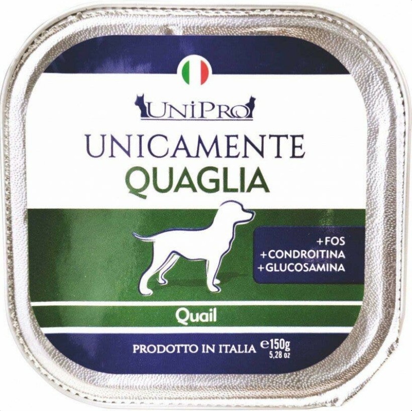 UNIPRO CANE MONOPROTEICO QUAGLIA 150GR (vaschetta)