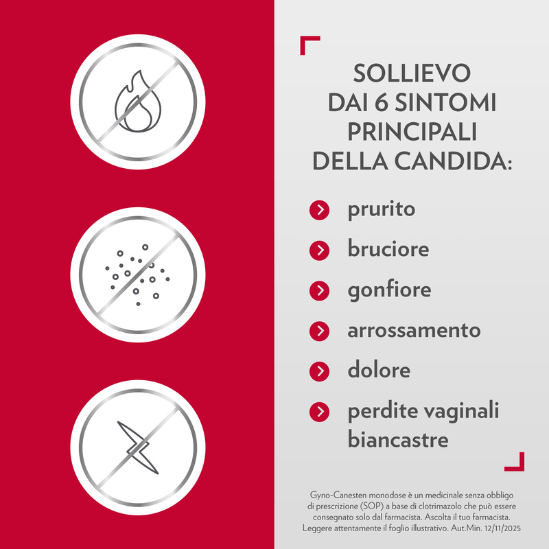 Gyno-Canesten Monodose, Per Sintomi e Cause della Candida, con 500 mg di Clotrimazolo, 1 Capsula molle Vaginale + Applicatore