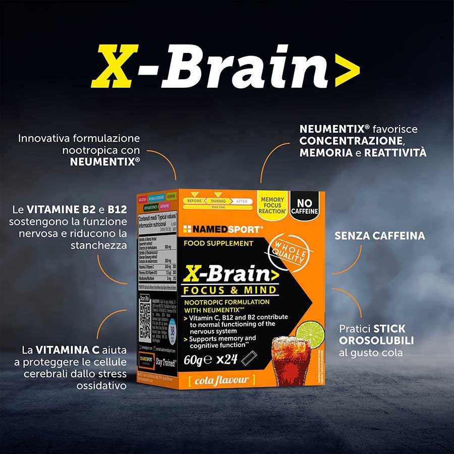 Named Sport X-Brain 24 Stick - Integratore Per Le Funzioni Cognitive