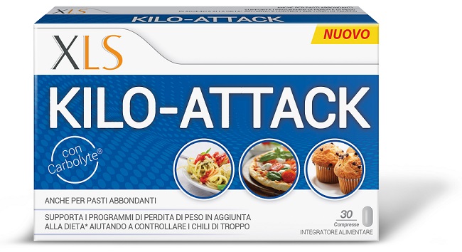 Xls Medical Kilo-Attack A Base Di Carbolyte, Integratore Alimentare Che Supporta I Programmi Di Perdita Di Peso, 30 Compresse