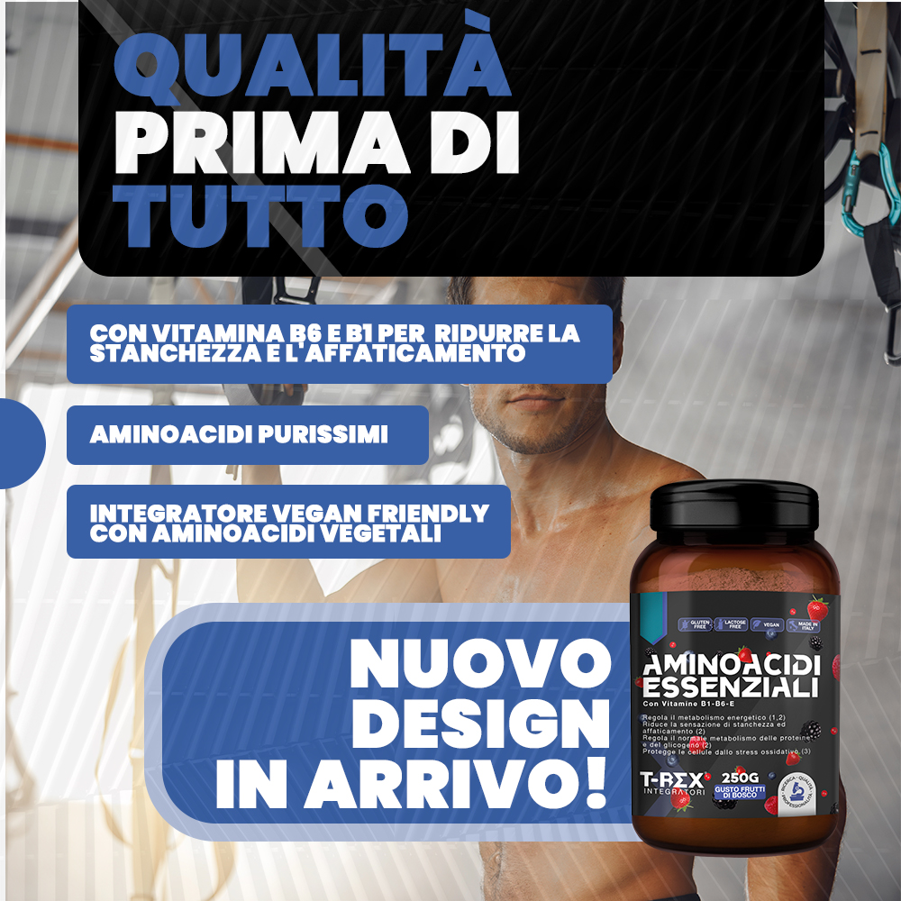 T-Rex Integratori Aminoacidi Essenziali Gusto Frutti Di Bosco 252 g - Integratore Per Gli Sportivi
