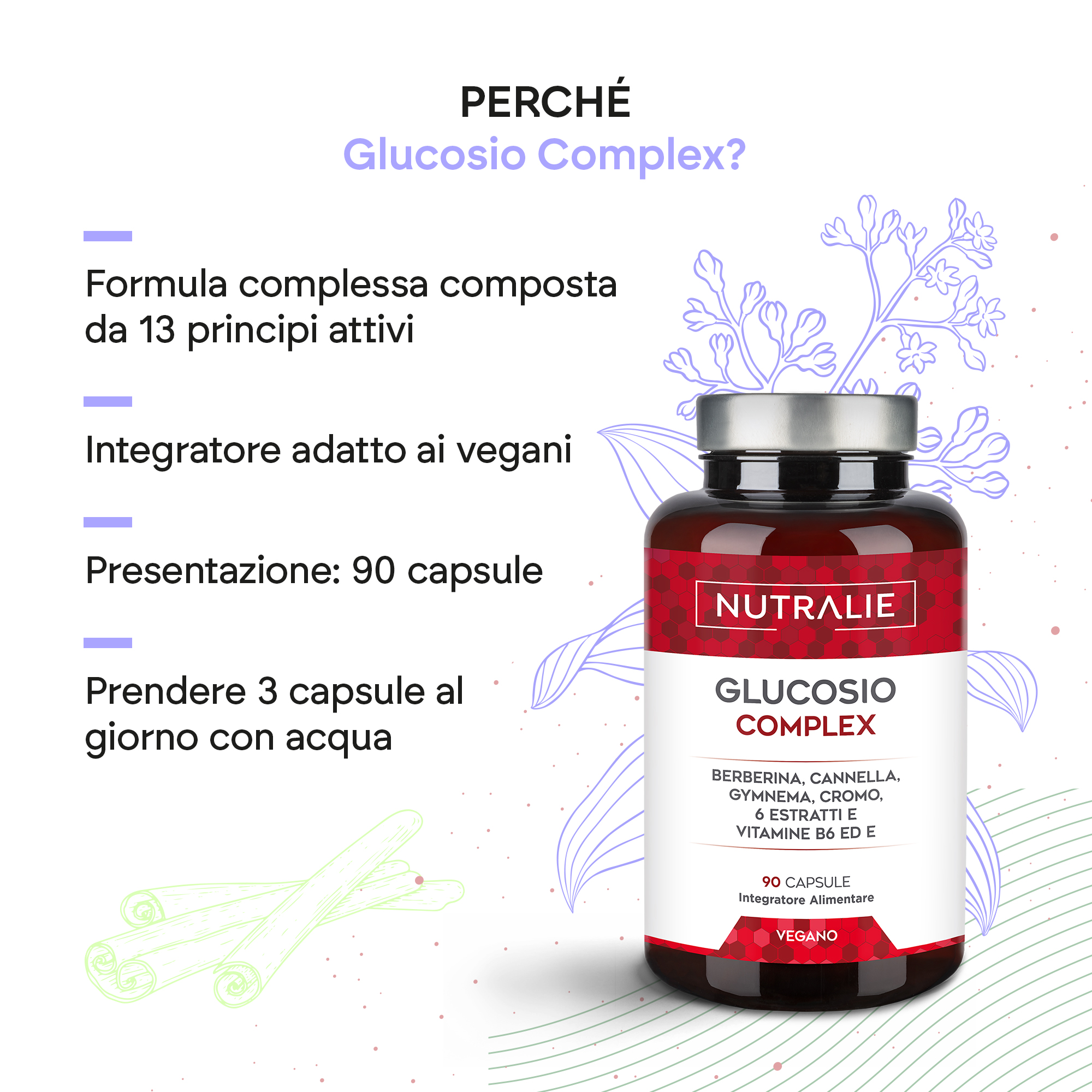 Nutralie Glucosio Complex 90 Capsule - Integratore Per I Normali Livelli Di Glucosio