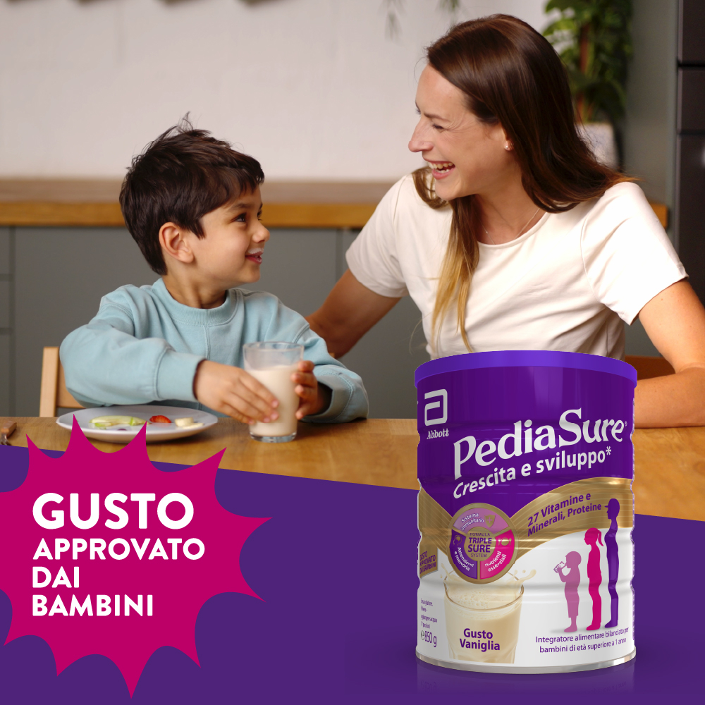 Pediasure Crescita E Sviluppo Integratore Alimentare per Bambini multivitaminico con 27 vitamine e minerali, Vaniglia 850g