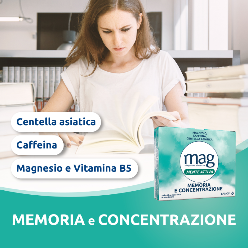 Mag Mente Attiva Integratore Memoria e Concentrazione 20 Bustine