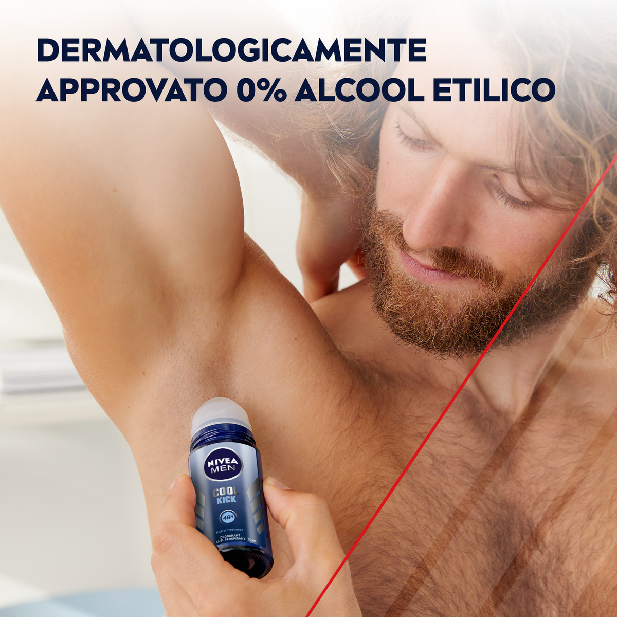 Nivea Men Cool Kick Deodorante Roll-on 150 ml, Deodorante uomo antitraspirante 48h