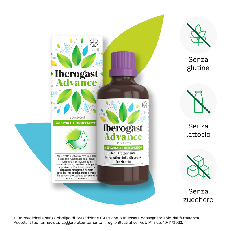 Iberogast Advance Medicinale Fitoterapico Per Il Trattamento Della Dispepsia Funzionale e Disturbi Gastrointestinali come Mal Di Stomaco, Gocce Orali, 100 ml