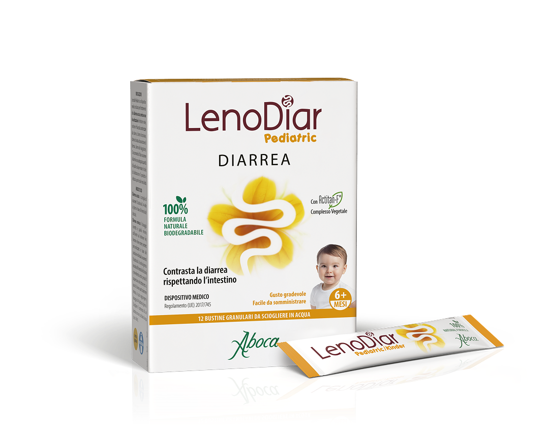 Aboca LenoDiar Pediatric - Diarrea Bambini 12 Bustine - DISPOSITIVO MEDICO Classe II