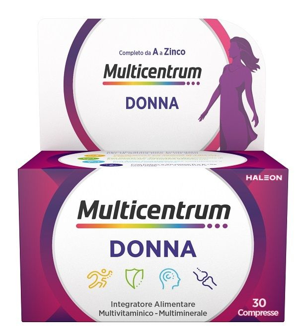 Multicentrum Donna Integratore Alimentare Multivitaminico Vitamina D Calcio Ferro Acido Folico 30Cpr