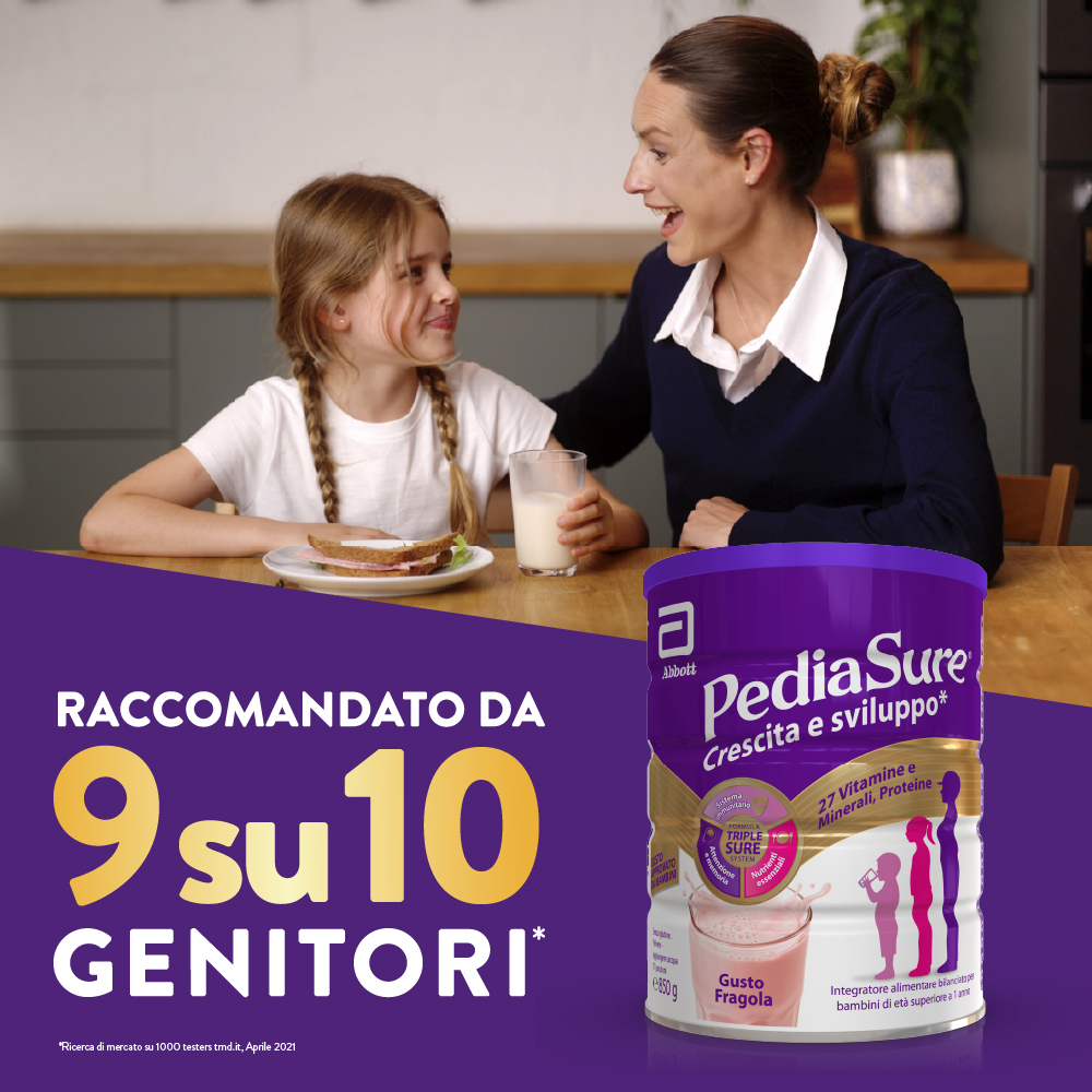 Pediasure Crescita E Sviluppo Integratore Multivitaminico Per Bambini Formato 850g Fragola