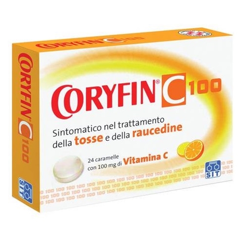 Coryfin C 100 Vitamina C 6,5mg + 112,5mg Tosse 24 Caramelle