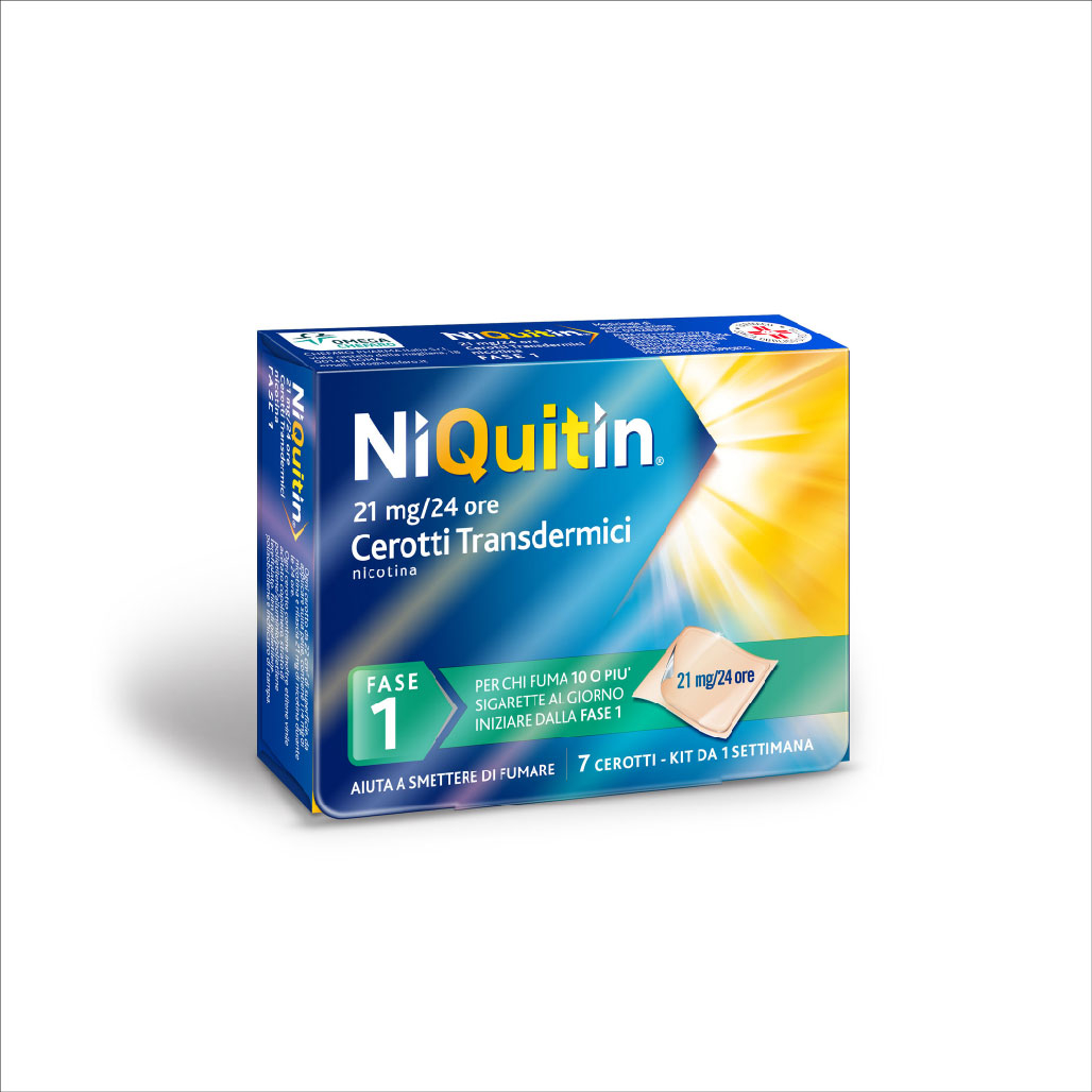 NiQuitin Fase 1 Nicotina 21 mg/24 h 7 Cerotti Transdermici