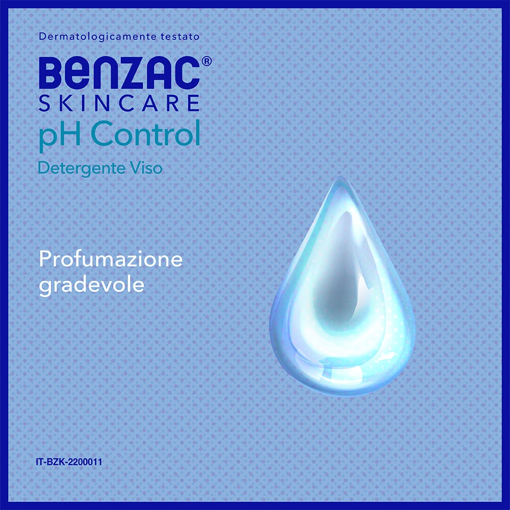 Benzac Skincare pH Control, Detergente Viso, Anti Acne, con Antibatterico, Elimina le Impurità e Rispetta il pH Cutaneo, con Gluconolattone e Zinco 150ml
