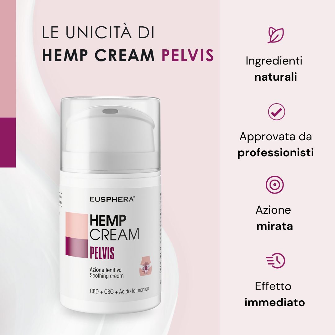 Eusphera Hemp Cream Pelvis - Crema Lenitiva Naturale Per Prurito Intimo E Vulvodinia 50 ml