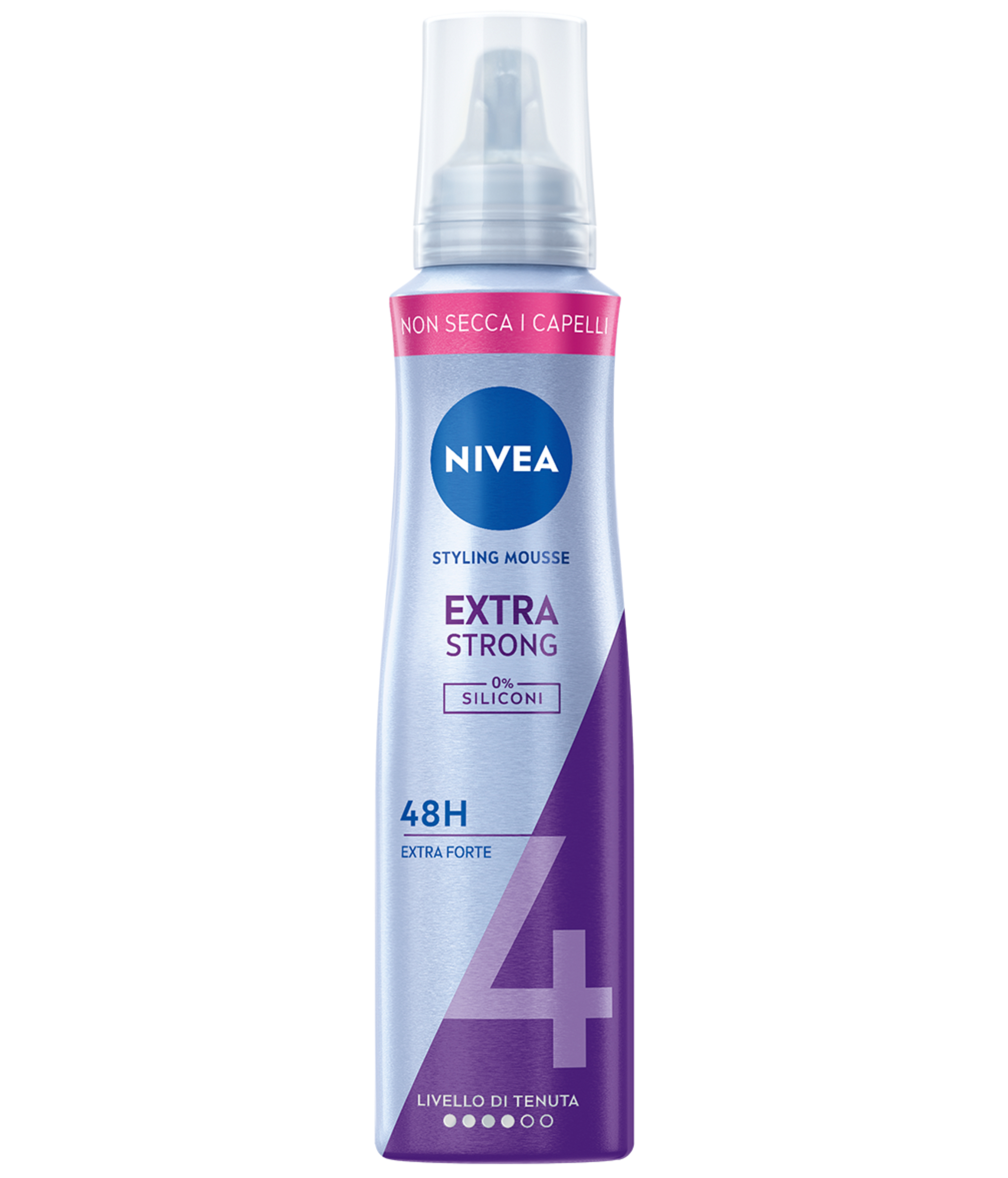 Nivea Styling Mousse Extra Strong 150 ml, Schiuma per la cura capelli e con tenuta extra forte