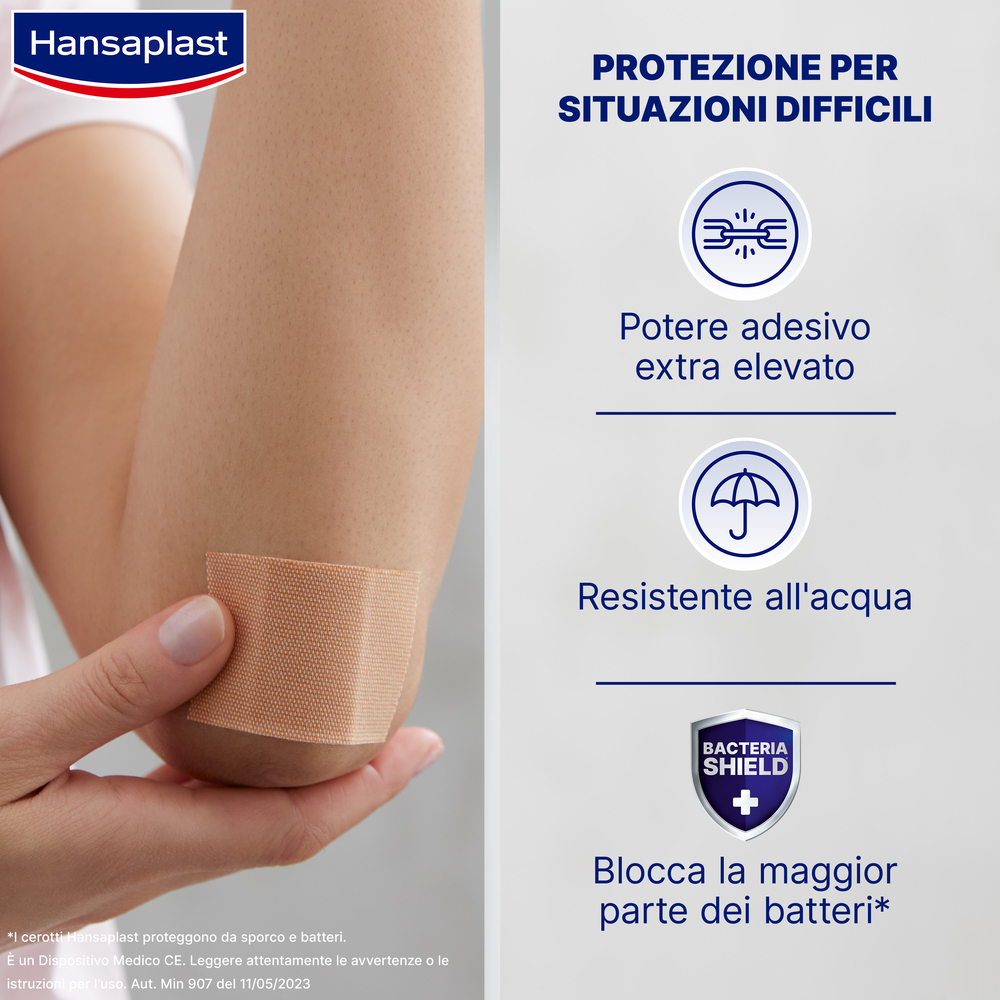 Hansaplast Cerotti Extra Power, Cerotto striscia con elevato potere adesivo, 8 pezzi da 80 x 6 cm