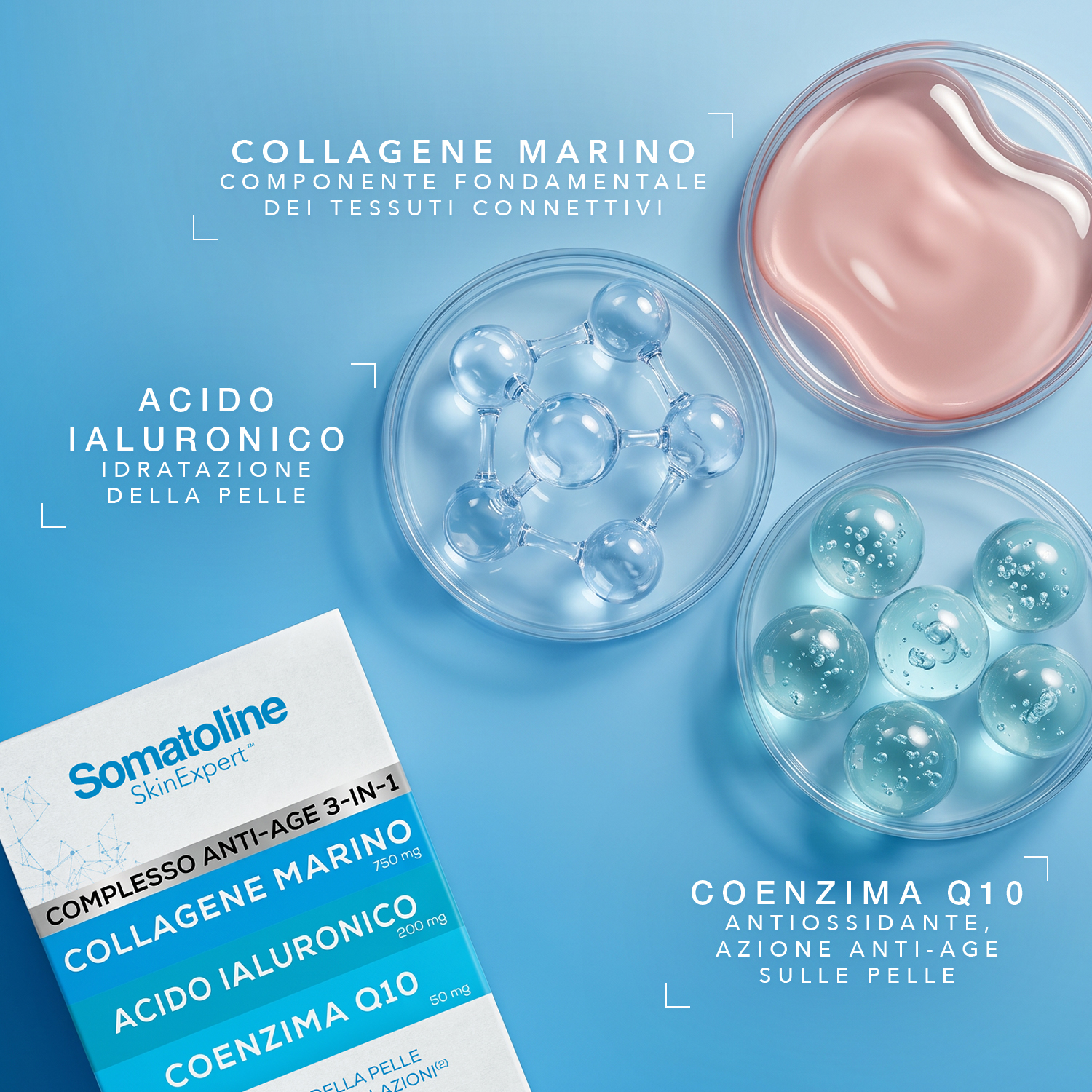 Somatoline SkinExpert Complesso Anti-Age 3 In 1 - Integratore Per Pelle, Unghie E Articolazioni 45 Compresse