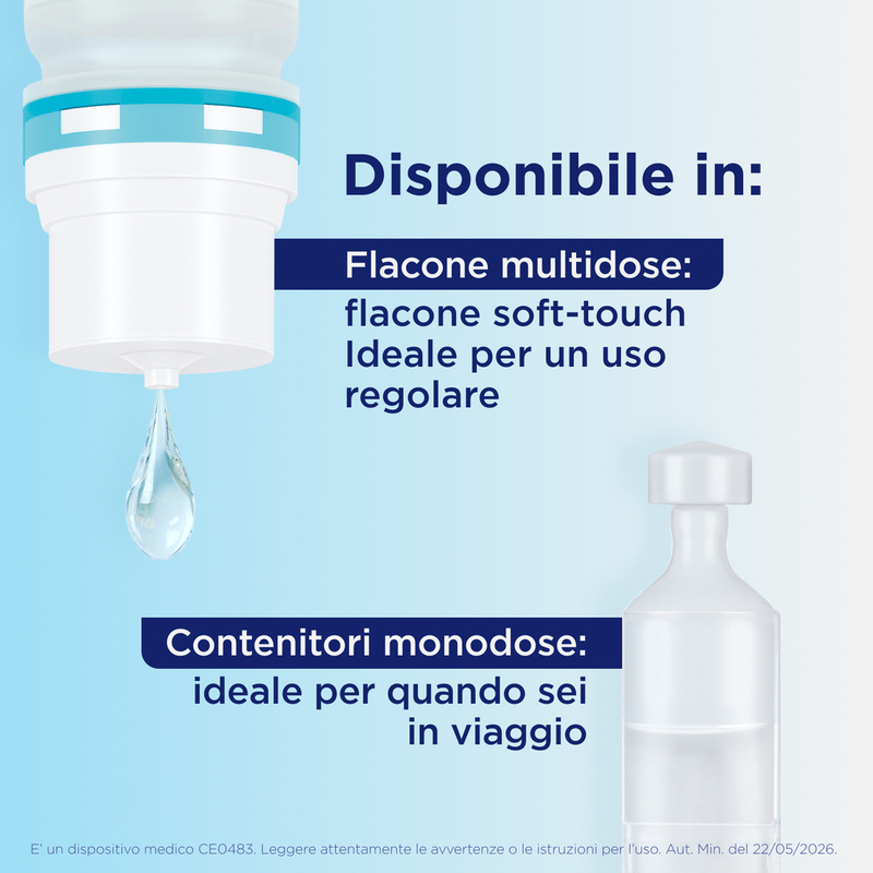 Bepanthenol Collirio 20 Fiale Da 0,5 ml - Trattamento Idratante Per Occhi Secchi