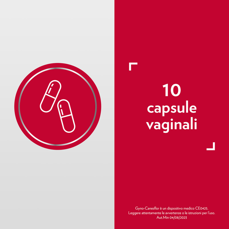 Gyno-Canesflor, Probiotico per prevenire le recidive di Candida e Infezioni Vaginali, con Lactobacilli,  Ripristina la Microflora Batterica, 10 Capsule Vaginali