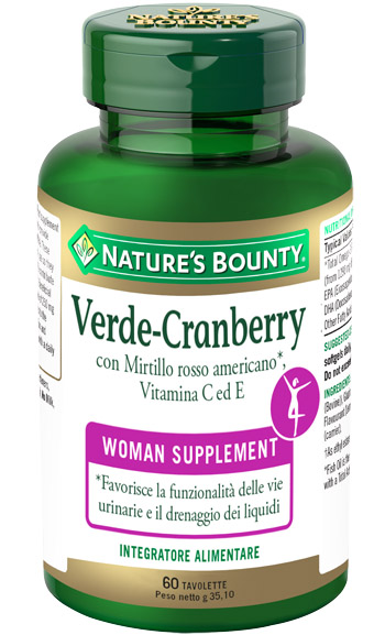 NATURE'S BOUNTY Verde Cranberry 60 Tav.