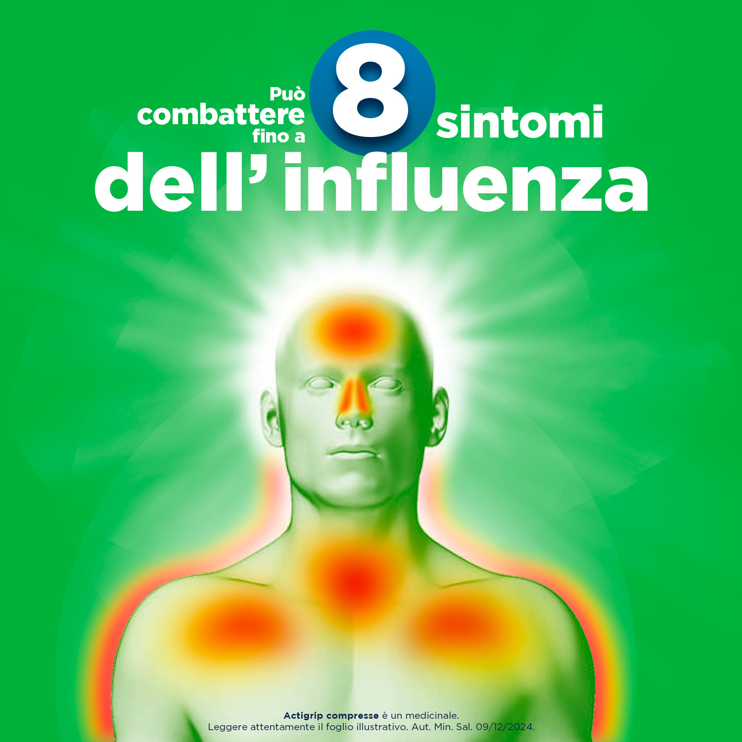 Actigrip 12 Compresse per Raffreddore Cefalea Mal di testa Febbre e Influenza