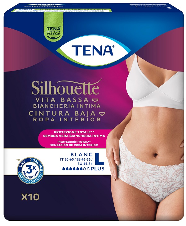 TENA SILHOUETTE P WHITE L 10PZ