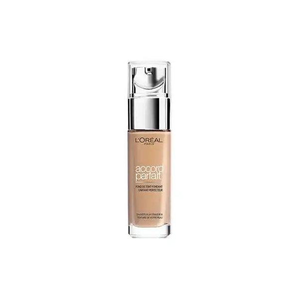 L'Oréal Paris MakeUp Fondotinta Accord Parfait, Effetto Naturale, Arricchito con Acido Ialuronico,  3.D/3.W Beige Dore, 30 ml