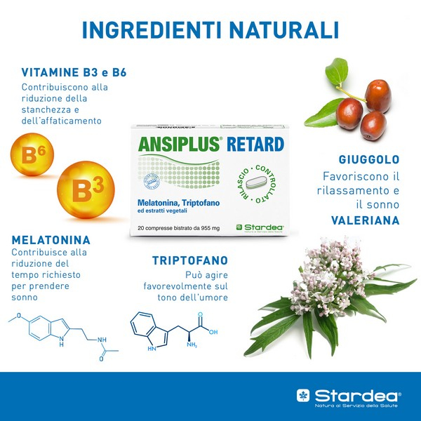 Stardea Ansiplus Melatonina Retard Integratore per Dormire Meglio