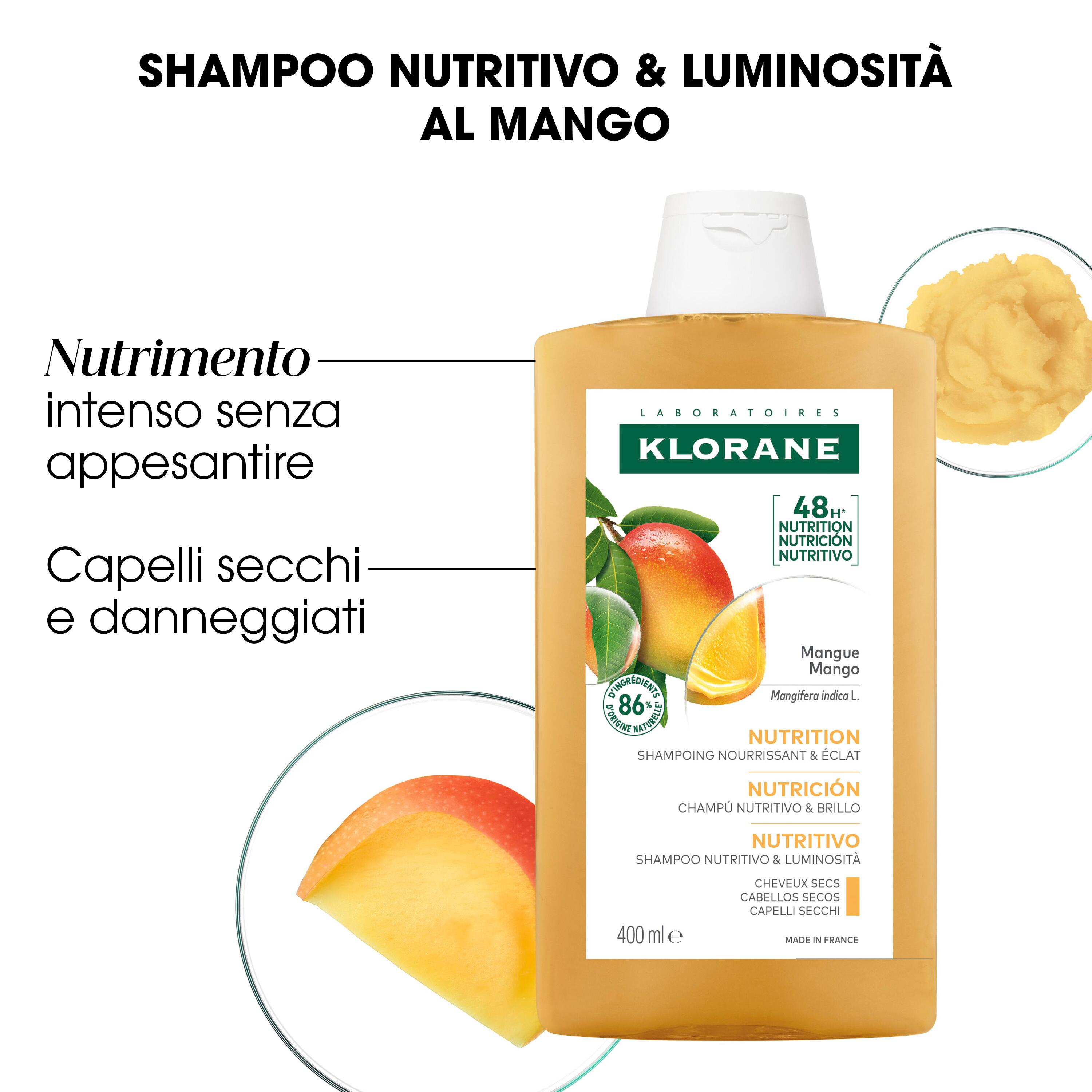 Klorane - Shampoo Nutritivo Al Mango Per Capelli Secchi 400 ml