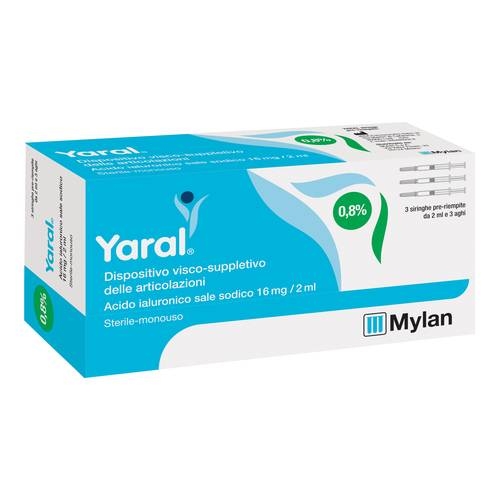 Yaral Siringa Preriempita A Base Di Acido Ialuronico 0,8% -  16 Mg - 2 Ml - 3 Pezzi