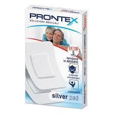 Safety Prontex Silver Pad Cerotti  Con Tampone In Argento 5x7 cm 5 Pezzi