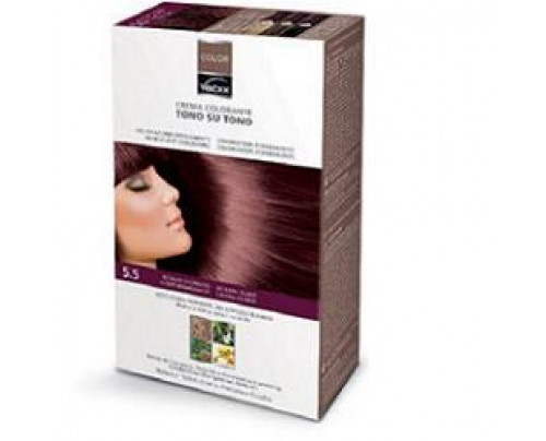 Vebix Color Tintura Per Capelli Permanente Naturale 5,5 Mogano Chiaro 1 Kit