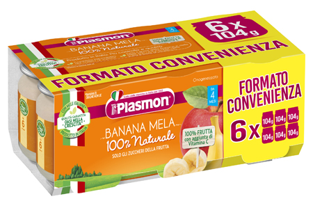 Plasmon Omogeneizzato Banana e Mela 6x104 g