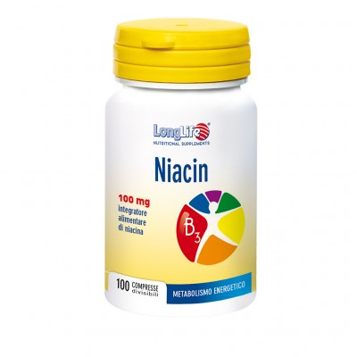LongLife Niacin Integratore Metabolismo Energetico 100 Compresse