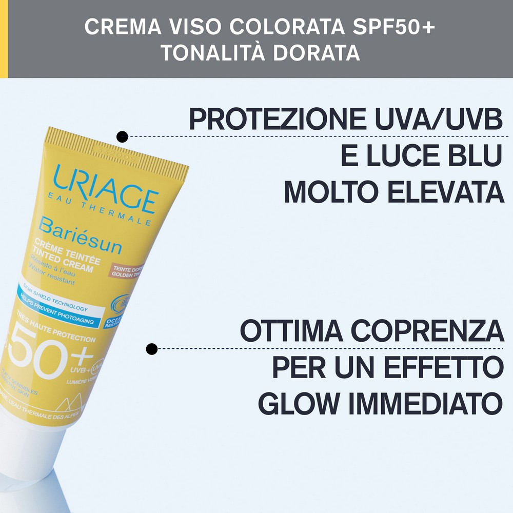 Uriage Bariesun Crema solare colorata Tinta Dorata SPF50+ 50mL